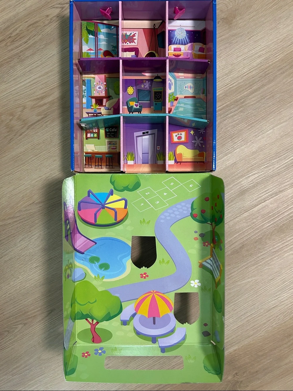 Littlest Pet Shop Blue & Pink Hotel Playset EMPTY Box. LPS Hotel Empty Playset